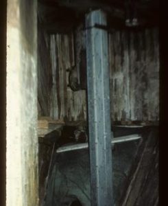 Interior of upper wooden section of roundhouse, New Mill, Cross in Hand