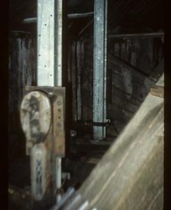 Interior of upper wooden section of roundhouse, New Mill, Cross in Hand