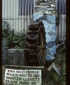 Notice by waterwheel