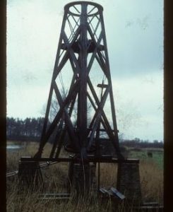 Trestle windpump under repair