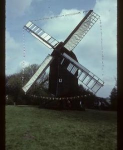 Post mill, Nutley, preserved with sails
