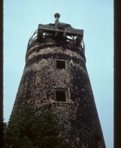 Longbottom's Mill, Everton, derelict, with cap roof framing (windshaft gone)