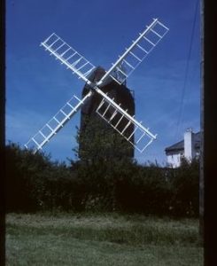 Hogg Hill Mill, Icklesham, preserved with sails and roof fan
