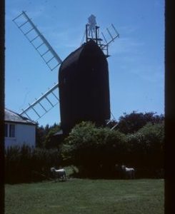 Hogg Hill Mill, Icklesham, preserved with sails and roof fan