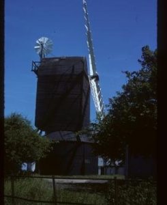 Hogg Hill Mill, Icklesham, preserved with sails and roof fan
