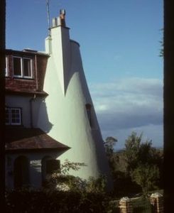 Shell incorporated into house, tower mill, Alfriston