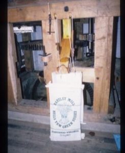 Sack receiving flour, Bartley Mill, Bells Yew Green