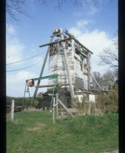 Oldland Mill, Keymer, derelict, being dismantled prior to reconstruction, with roof off