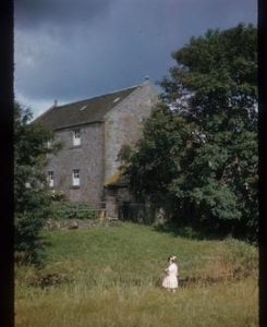 Exterior of stone two-storey watermill building