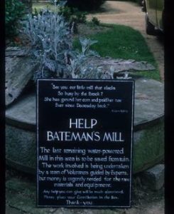 Notice requesting donations, Batemans Mill, Burwash