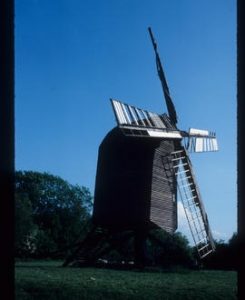 Post mill, Nutley, restored with sails
