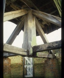 Interior of roundhouse , Lowfield Heath Mill, Charlwood