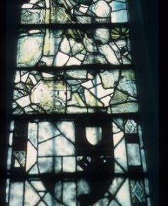 Stained glass window in church