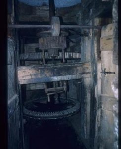 Interior of watermill shown in previous image,