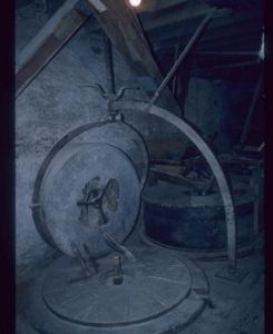 Interior of watermill building