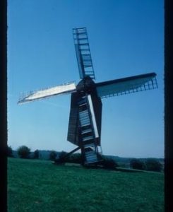 Post mill, Nutley, restored with sails