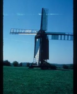 Post mill, Nutley, restored with sails