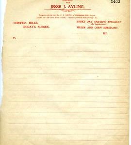 Memorandum unused from Jesse J Ayling