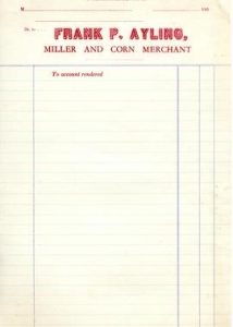 Frank P Ayling unused invoice