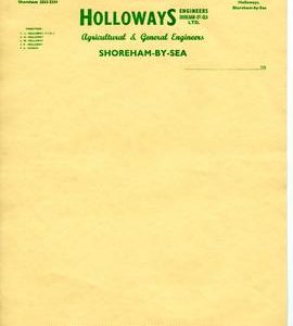 Holloways - Letterhead, unused