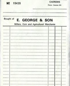 E George and Son - Delivery Note, unused