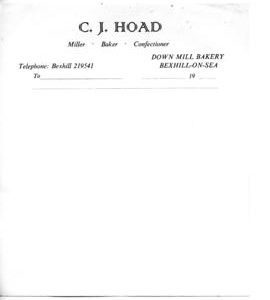 C J Hoad - Letterhead, unused