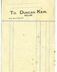 Duncan Keir, Invoice to - (unused)