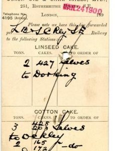 Union Oil and Cake Mills Ltd, Dispatch postcard