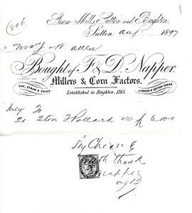 F and D Napper, Receipt (photocopy)