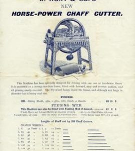Illustration of R Hunt and Co.'s Horse-Power Chaff Cutter - Reverse