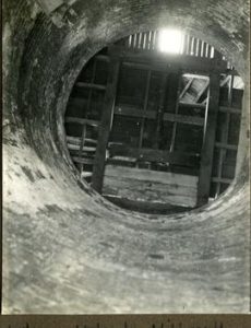 Interior Halnaker Hill mill looking up