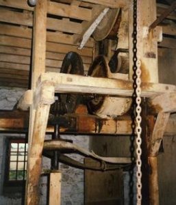 Photograph of internal machinery, Garrylough Mill, Wexford, Ireland