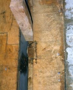 Photograph of the curb blocks to hold cap frame, Skerries Mills, Dublin, Ireland