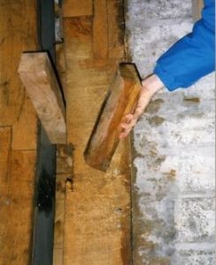 Photograph of the curb blocks to hold cap frame, Skerries Mills, Dublin, Ireland