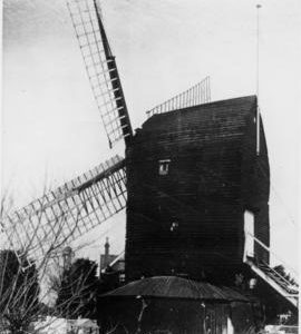 Heene Mill, Worthing, with flag pole