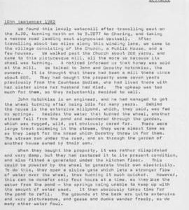 Notes on visit to mill