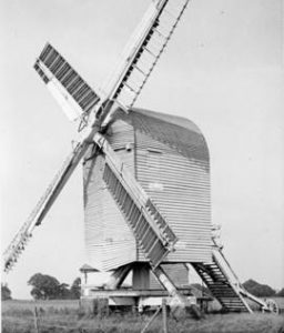 Post mill, Chillenden, in working order with barn in background