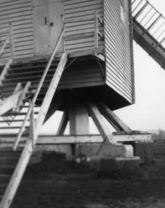 Post mill, Chillenden, showing ladder and door