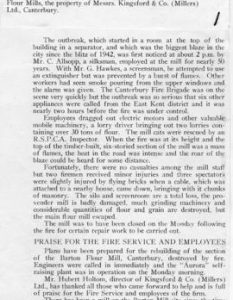 The East Kent Mill Fire