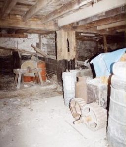 Meal floor, with site of cogpit to LHS, Burtree Ford Mill, Cowshill