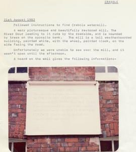 Notice board, Crabble Corn Mill, Temple Ewell and River