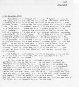 Notes on visit