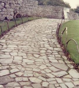 Path with peak stone, Castle Mill, Leeds, Maidstone