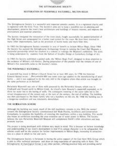 Information on the mill restoration