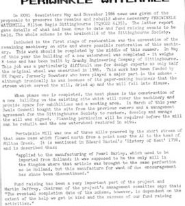Notes on the mill restoration, Periwinkle Mill, Milton Regis