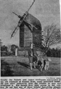Newspaper cutting of windmill, post mill, Keston