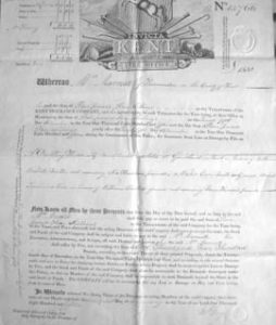Fire insurance certificate for Hope Mill