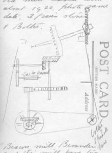 Notes and sketch on reverse of item 25283