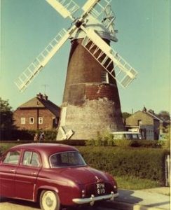 Ovenden's Mill, Polegate, preserved, with vintage car