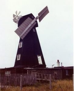 Front 3/4 view of mill with two sweeps